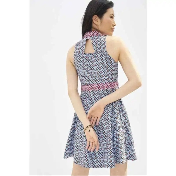 Anthropologie Maeve sz.6 Buckley Mini Dress  Button Front Pockets Geometric Boho - Picture 7 of 15